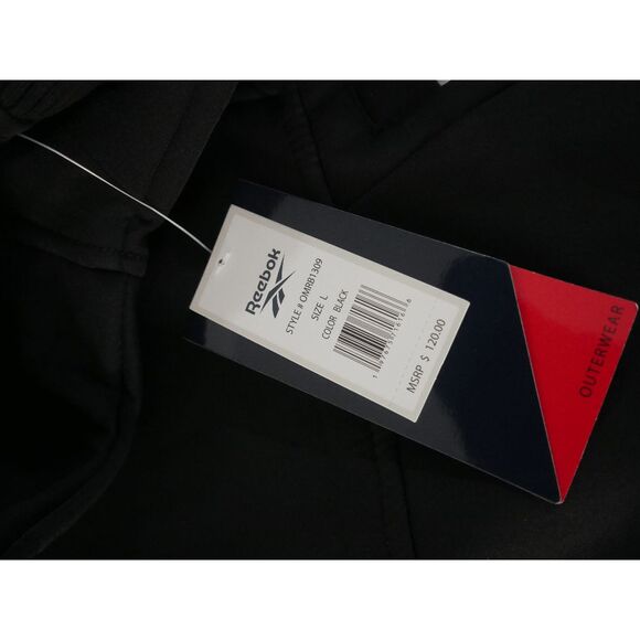 Reebok Men's Performance Full-Zip Hoodie Jacket  – Black/White L - Picture 7 of 7